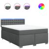 vidaXL Giroletto a Molle con Materasso Grigio Scuro 140x190 cm Tessuto