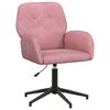 vidaXL Sedia da scrivania girevole 54 x 55 x 90 cm Rosa Velluto