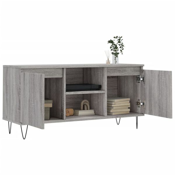 vidaXL Mobile Porta TV Grigio Sonoma 104x35x50 cm in Legno Multistrato