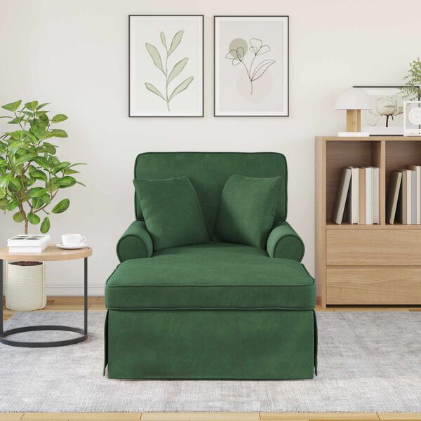 vidaXL Chaise Longe con Gonna Verde Giungla 91 x 157 x 91 cm
