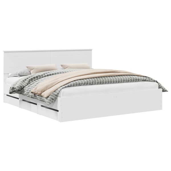 vidaXL Struttura del letto Bianco 200 x 200 cm Legno Ingegnerizzato