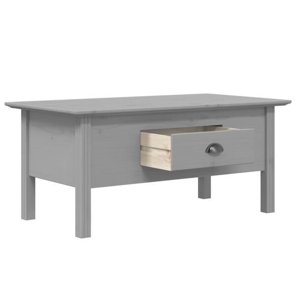 vidaXL Tavolino da Salotto BODO 100x55x46cm Legno Massello Pino Grigio