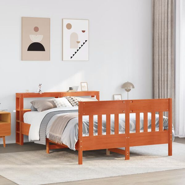 vidaXL Letto senza Materasso Marrone Cera 140x190 cm in Legno di Pino