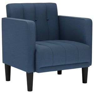 vidaXL Divano Sedia con Braccioli Blu 53 cm in Tessuto