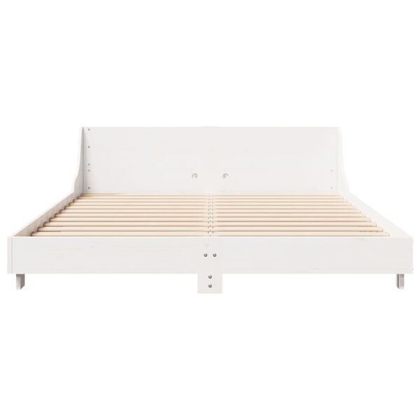 vidaXL Letto senza Materasso Bianco 120x190 cm Legno Massello di Pino