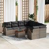 vidaXL Set Divano da Giardino 9 pcs Grigio Poly Rattan