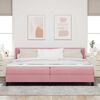 vidaXL Letto a molle con materasso Rosa 200 x 200 cm Velluto