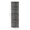 vidaXL Scaffale Angolo Autoportante Cemento 40x41,5x180cm Multistrato