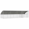 vidaXL Gabbia per polli 4 pz Argento 800 x 200 x 200 cm