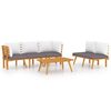 vidaXL Set Divani da Giardino 5 pz con Cuscini in Massello di Acacia