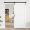 vidaXL Porta scorrevole Bianco e Nero 93 x 202 cm Pino massello