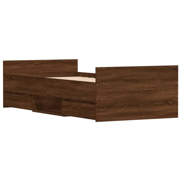 vidaXL Giroletto con Testiera e Pediera Rovere Marrone 100x200 cm