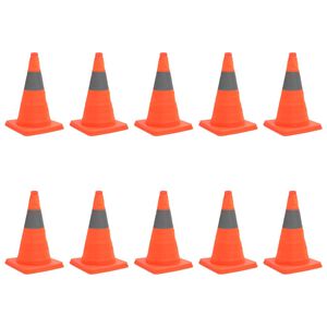 vidaXL Coni Stradali Segnaletici Pop-Up 10 pz 42 cm