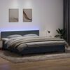 vidaXL Letto a Molle con Materasso e LED Grigio Scuro 180x220 cm Velluto