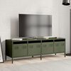 vidaXL Mobile TV Verde Oliva 135x39x43,5cm Acciaio Laminato a Freddo