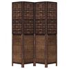 vidaXL Divisorio Ambienti 4 Pannelli Marrone Scuro Massello Paulownia