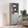 vidaXL Credenza Grigio Sonoma 69,5x34x180 cm in Legno Multistrato