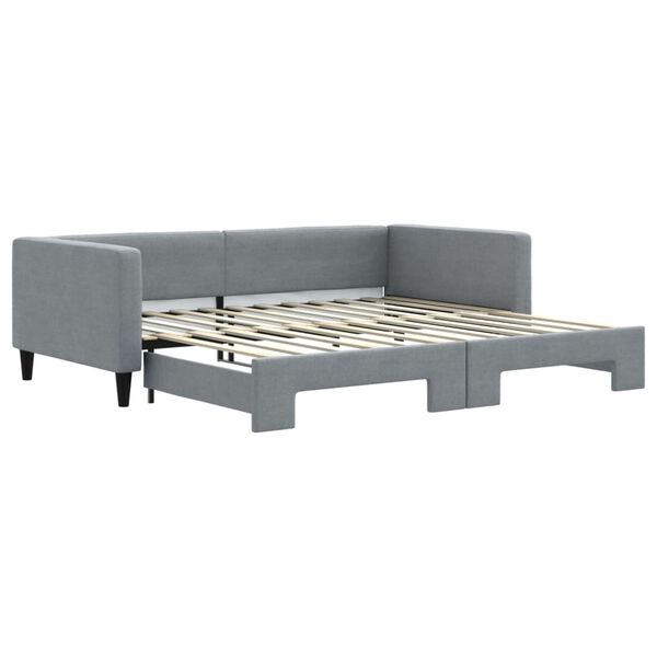vidaXL Divano Letto con Letto Estraibile Grigio Chiaro 100x200 Tessuto