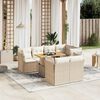 vidaXL Set Divano da Giardino 8 pz con Cuscini Beige in Polyrattan