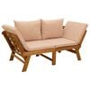 vidaXL Panchina da giardino 3 in 1 con cuscini Naturale