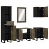 vidaXL Set Mobili da Bagno 5 pz Nero in Legno Massello di Mango