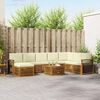 vidaXL Set divani 9 pcs Naturale e Crema Legno di Acacia Massello