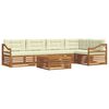 vidaXL Set di divani da esterno con cuscino 6 pcs Naturale e Crema