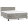 vidaXL Giroletto a Molle con Materasso Grigio Chiaro 140x190cm Velluto