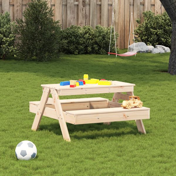 vidaXL Tavolo da Picnic per Bambini 88x97x52 cm Legno Massello di Pino