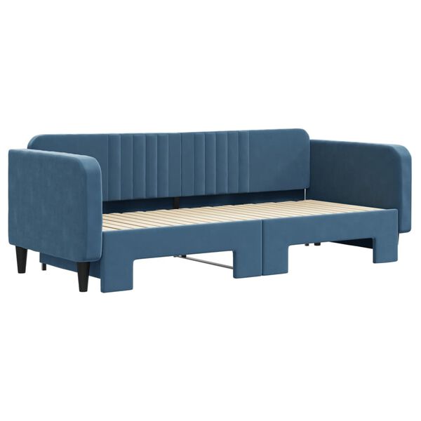 vidaXL Divano Letto con Letto Estraibile Blu 90x200 cm in Velluto