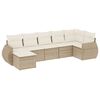 vidaXL Set Divani da Giardino 7 pz con Cuscini Beige in Polyrattan