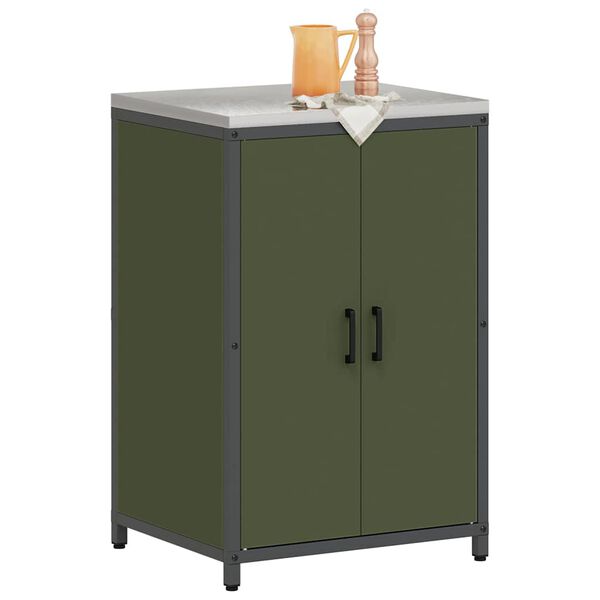 vidaXL Stoccaggio in cucina Verde oliva 60 x 50 x 92 cm Acciaio