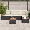 vidaXL Set Divano da Giardino 6 pcs Nero e crema Poly Rattan