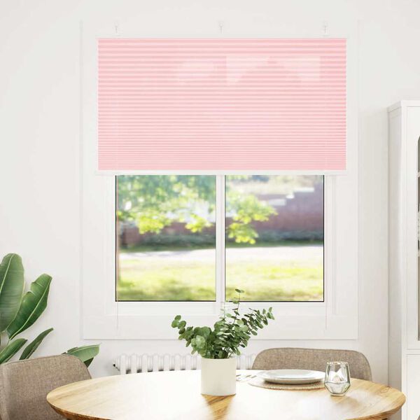 vidaXL Tenda Plissettata Rosa 110x150 cm Larghezza Tessuto 109,4 cm