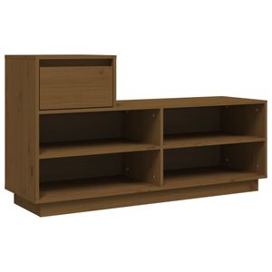 vidaXL Scarpiera ambra 110x34x61 cm in Legno Massello di Pino
