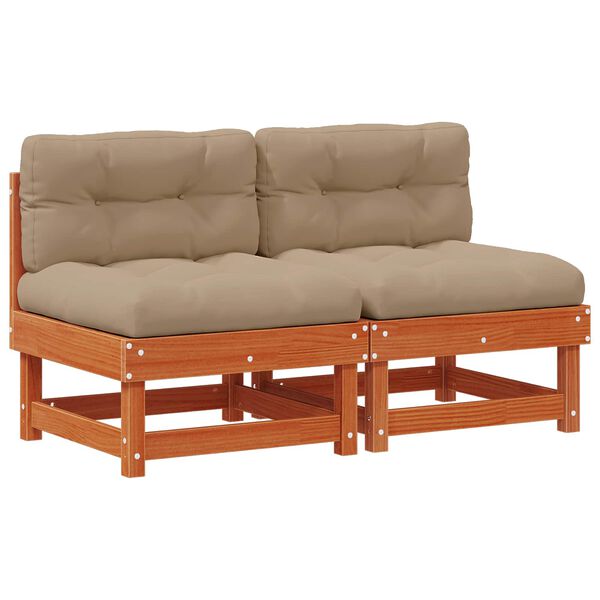 vidaXL Divano Medio da Giardino Legno di pino massiccio Marrone Cera