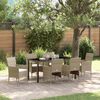 vidaXL Set da Pranzo per Giardino con cuscino 7 pcs Beige polyrattan