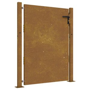 vidaXL Cancello da giardino 100x125 cm in acciaio Corten