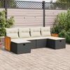 vidaXL Set Divano da Giardino 6 pz con Cuscini Nero in Polyrattan