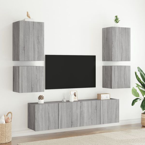 vidaXL Mobile TV Parete Grigio Sonoma 40,5x30x40 cm Legno Multistrato