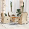 vidaXL Set Divani da Giardino 5 pz con Cuscini in Polyrattan Beige