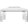 vidaXL Gazebo con Stringa di Luci LED 4x3x2,7 m Bianco