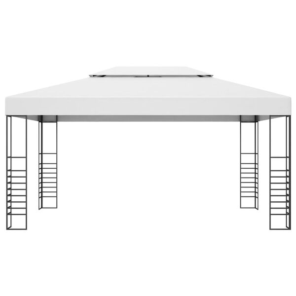 vidaXL Gazebo con Stringa di Luci LED 4x3x2,7 m Bianco