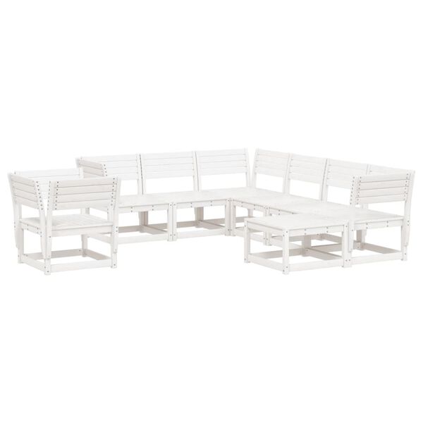 vidaXL Set Salotto da Giardino 8 pz in Legno Massello di Pino Bianco