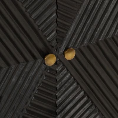 vidaXL Credenza Nera 55x30x76 cm in Legno Massello di Mango e Ferro