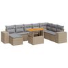 vidaXL Set Divano da Giardino 9 pz con Cuscini Beige Polyrattan Acacia