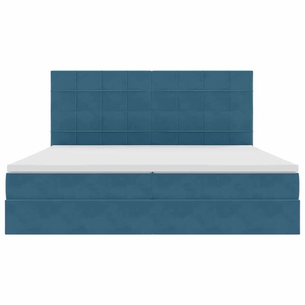 vidaXL Letto con contenitore e LED Blu Scuro 200 x 200 cm Velluto