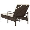 vidaXL Lettino Prendisole con Cuscino Marrone 63x200x81 cm Polyrattan