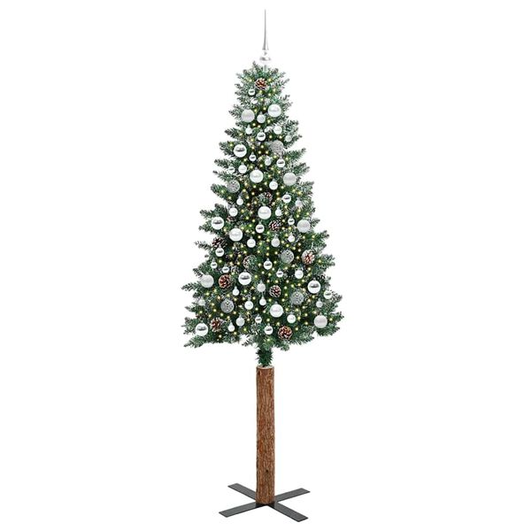 vidaXL Albero di Natale snodato con 300 LED con supporto Verde 210 cm