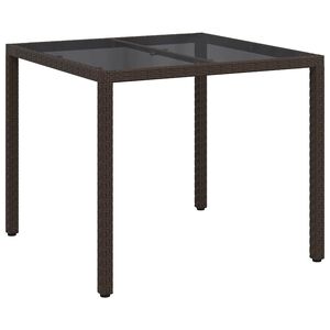 vidaXL Tavolo da Giardino Marrone 90 x 90 x 75 cm polyrattan